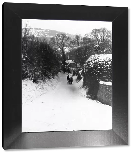Snow scene at West Burton - January 1940