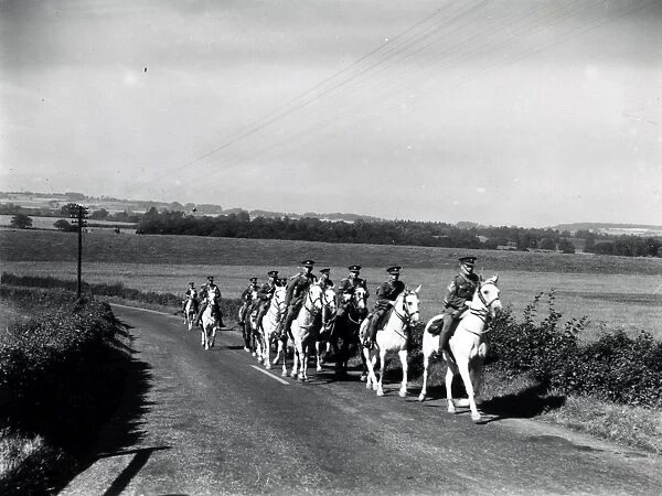 Cavalry riding on Duncton Hill. August 1936