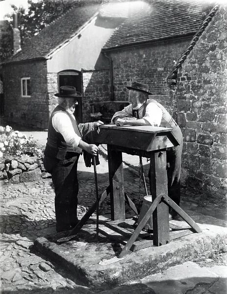 Two old men chatting over a well, Upperton, Sussex