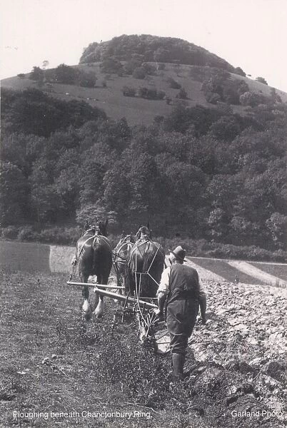 Ploughing a field at Strood Farm, July 1934