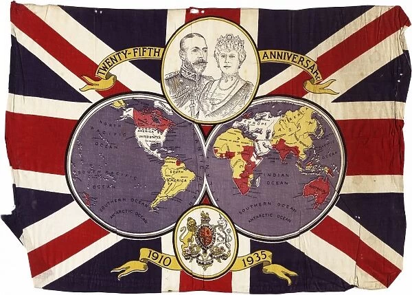 Printed cloth jubilee flag, 1935