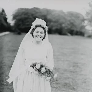 Happy Bride at Ebernoe, Sussex in the 1940s