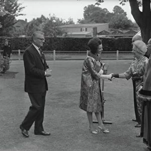 Joan Plowright being greeted by the Mayoress of Chichester, 25 June 1962
