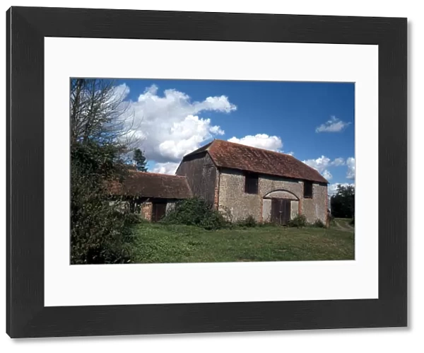 Flint barn at Besley Farm, Watersfield, West Sussex