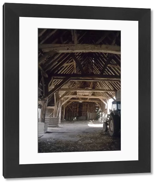 Barn interior at Castle Farm, Amberley, West Sussex