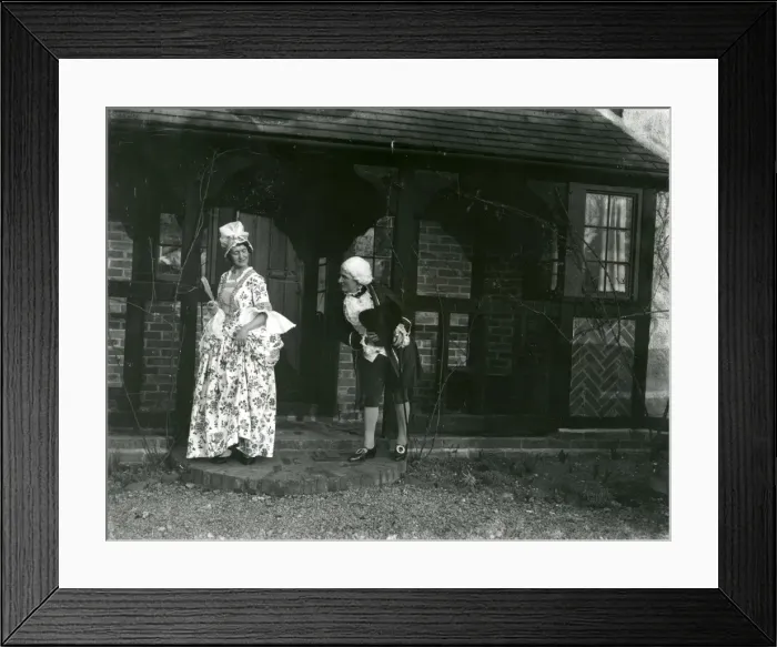 Framed Print : Lady and gentleman posing in fancy dress, February 1938 Framed Print : Lady and gentleman posing in fancy dress, February 1938