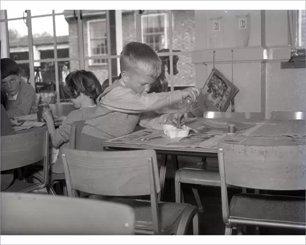 Children in classroom, Lancastrian Infants School, Chichester, May 1956