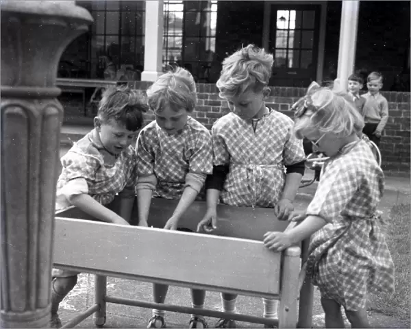 Nature lesson in Lancastrian Infants School, Chichester, May 1956