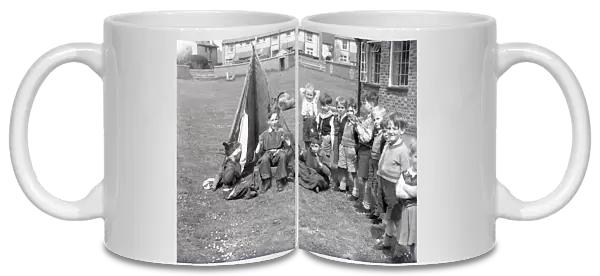 Pupils in fancy dress at Lancastrian Infants School, Chichester, May 1956