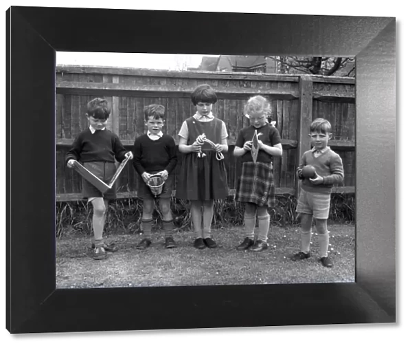 Children in playground of Lancastrian Infants School, Chichester, May 1956