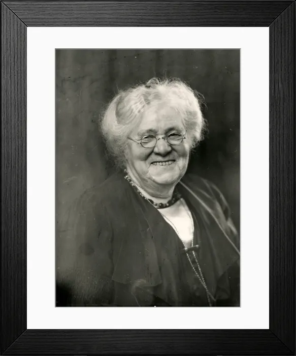 Framed Print : Jolly, elderly lady, March 1938 Framed Print : Jolly, elderly lady, March 1938