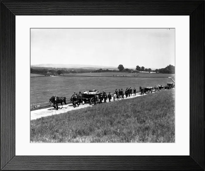 Framed Print : A Lords Funeral at Graffham Church, August 1935 Framed Print : A Lords Funeral at Graffham Church, August 1935