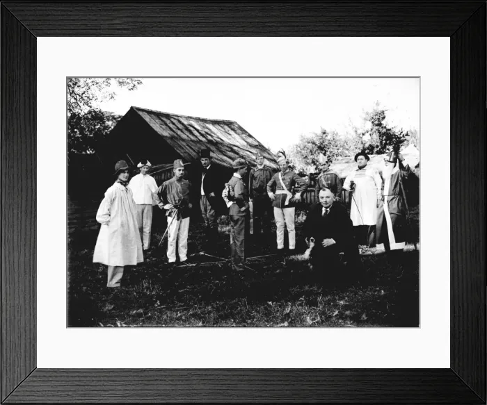 Framed Print : Boxgrove Tipteers a local amateur group, with producer, October 1936 Framed Print : Boxgrove Tipteers a local amateur group, with producer, October 1936