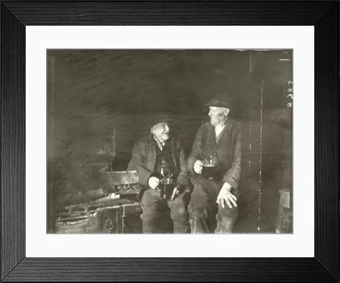 Framed Print : A fireside drink in a public house at Lurgashall, February 1934 Framed Print : A fireside drink in a public house at Lurgashall, February 1934