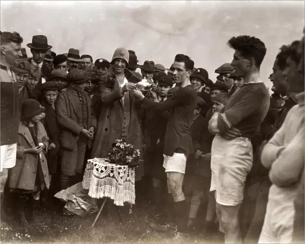 Presenting the cup at Pulborough v. Dial Post football match, c1930