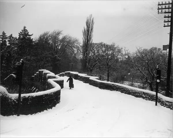 Stopham Bridge in the snow - about 1938
