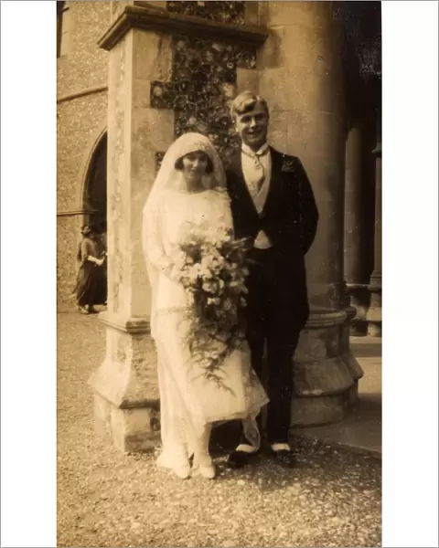Bride and Groom on Wedding Day, 1925