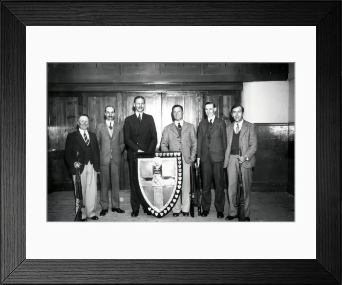 Framed Print : Crawley Rifle Team with Loder Shield - May 1939 Framed Print : Crawley Rifle Team with Loder Shield - May 1939