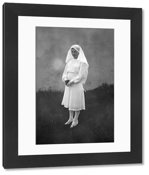 Portrait of young girl ready for her confirmation - May 1939