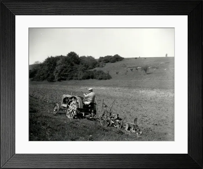 Framed Print : Cultivating downland under Framed Print : Cultivating downland under
