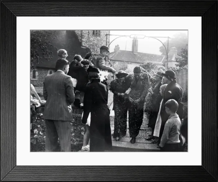 Framed Print : Showered with confetti - September 1939 Framed Print : Showered with confetti - September 1939