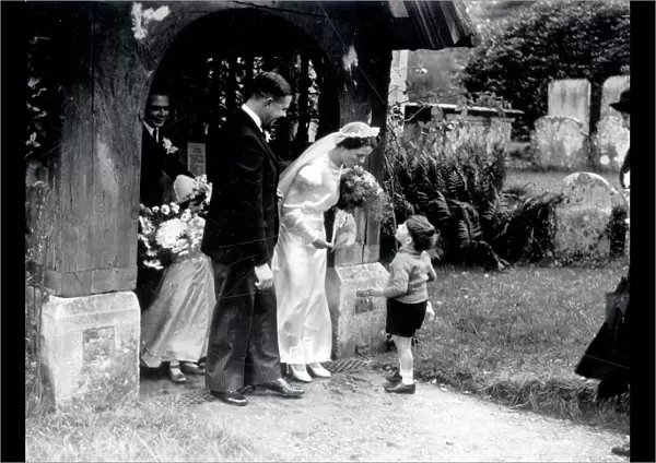 Wedding group in church porch - November 1939