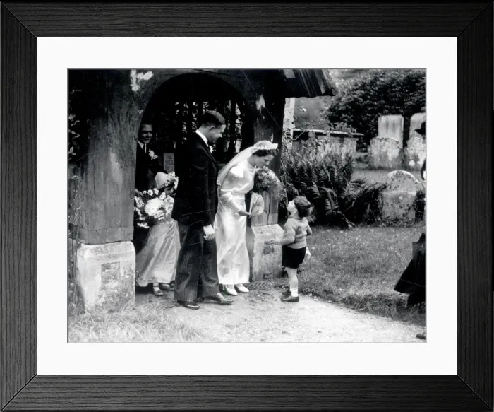 Framed Print : Wedding group in church porch - November 1939 Framed Print : Wedding group in church porch - November 1939