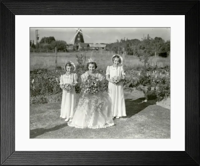 Framed Print : Bride and Bridesmaids - August 1940 Framed Print : Bride and Bridesmaids - August 1940