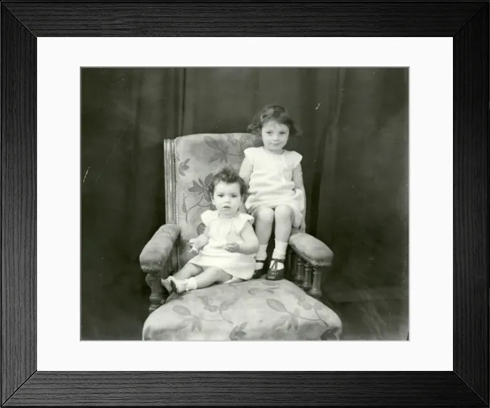 Framed Print : Portrait of two children - August 1940 Framed Print : Portrait of two children - August 1940