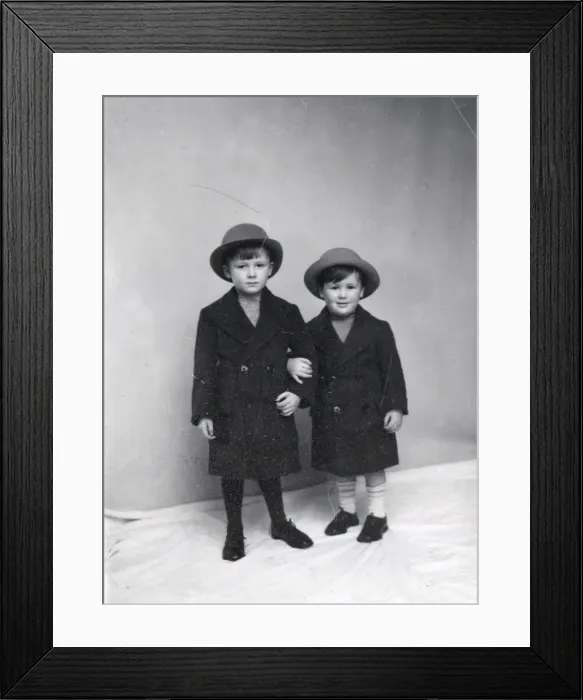Framed Print : Portrait of two small boys - December 1940 Framed Print : Portrait of two small boys - December 1940