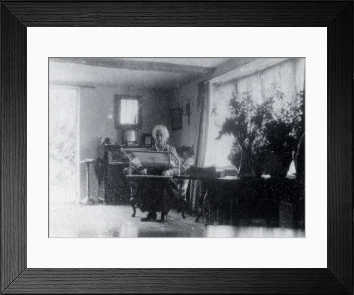Framed Print : Lady at a Tapestry frame - about 1941 Framed Print : Lady at a Tapestry frame - about 1941