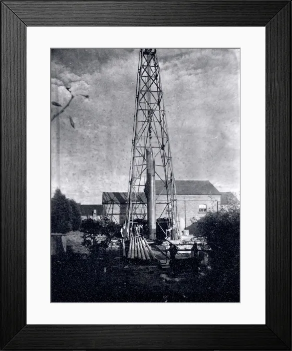 Framed Print : Boring for water at West Chiltington - August 1941 Framed Print : Boring for water at West Chiltington - August 1941