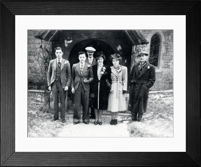 Framed Print : A winter wedding - about 1941 Framed Print : A winter wedding - about 1941