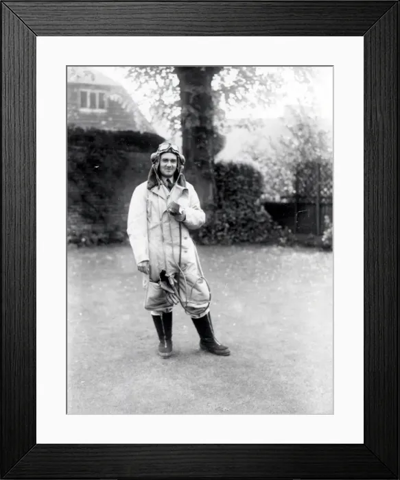 Framed Print : R. A. F. man in flying gear - about 1942 Framed Print : R. A. F. man in flying gear - about 1942