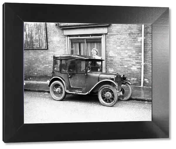 Vintage car parked in Horsham - February 1943
