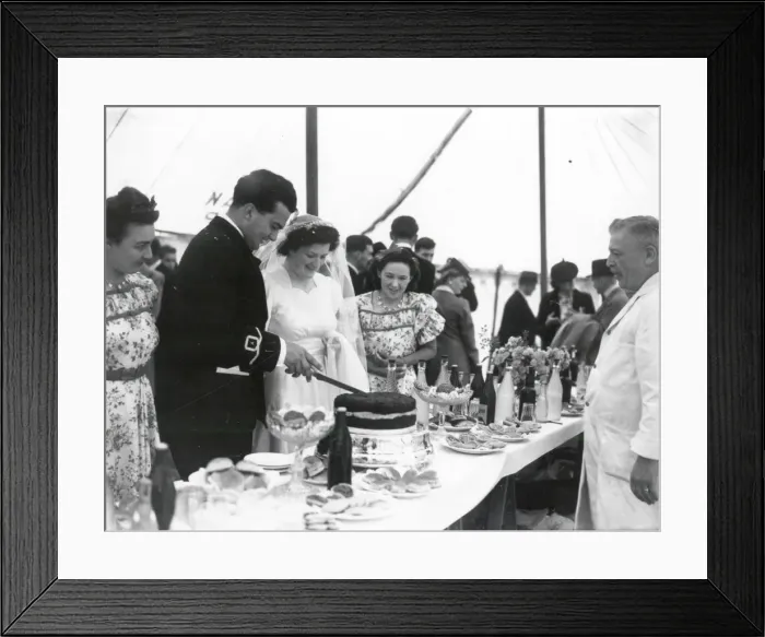 Framed Print : Wartime Wedding Buffet and Cake - July 1943 Framed Print : Wartime Wedding Buffet and Cake - July 1943
