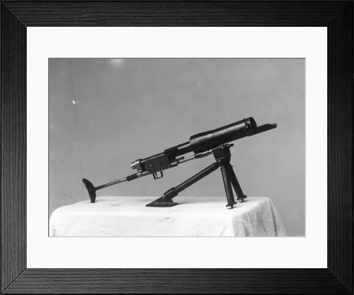 Framed Print : Anti-Tank Gun mounted on tripod - July 1943 Framed Print : Anti-Tank Gun mounted on tripod - July 1943