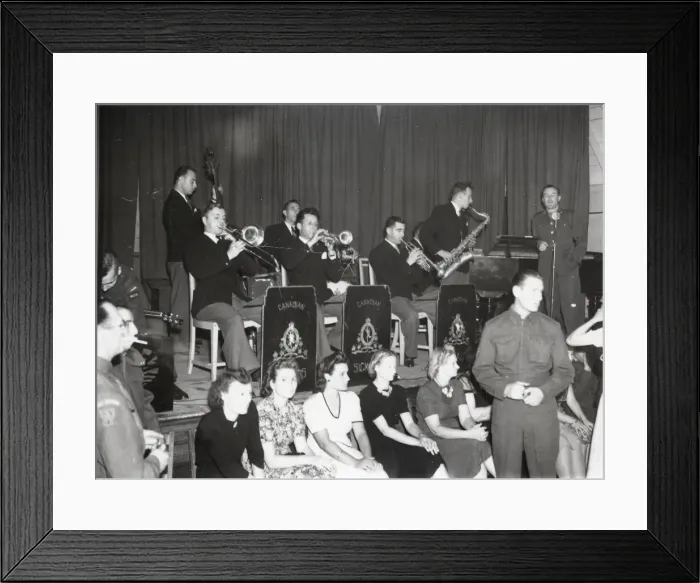 Framed Print : Canadian Auxiliary Services Band - August 1943 Framed Print : Canadian Auxiliary Services Band - August 1943