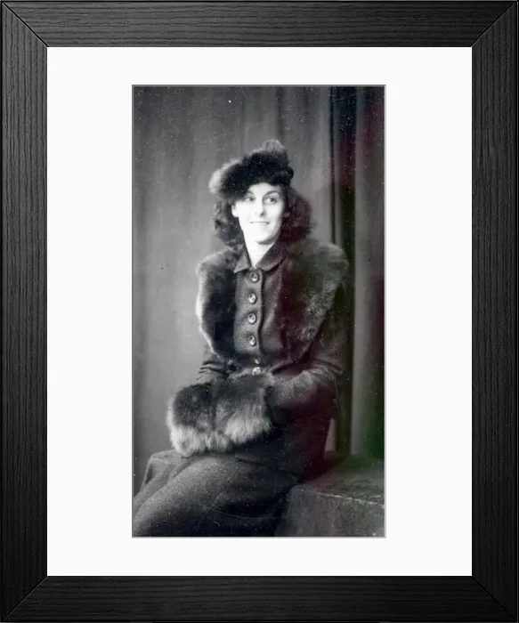 Framed Print : Portrait of a woman in furs - 19 Jan 1944 Framed Print : Portrait of a woman in furs - 19 Jan 1944
