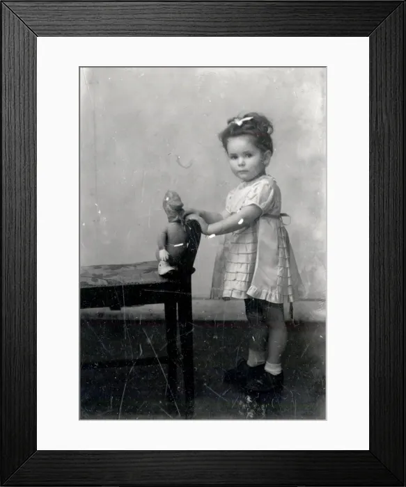 Framed Print : Portrait of a little girl - about 1943 Framed Print : Portrait of a little girl - about 1943