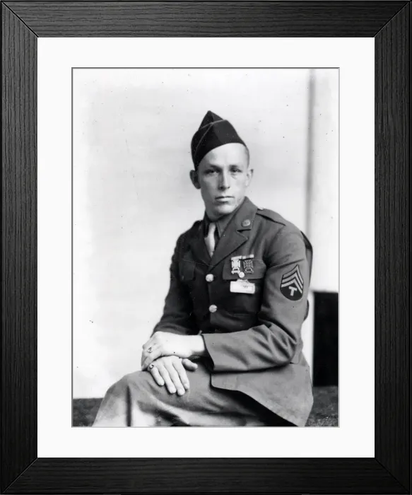 Framed Print : Portrait of a US Army Sergeant - 16 Mar 1944 Framed Print : Portrait of a US Army Sergeant - 16 Mar 1944