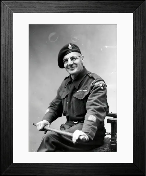 Framed Print : A smiling Sergeant Major - December 1944 Framed Print : A smiling Sergeant Major - December 1944