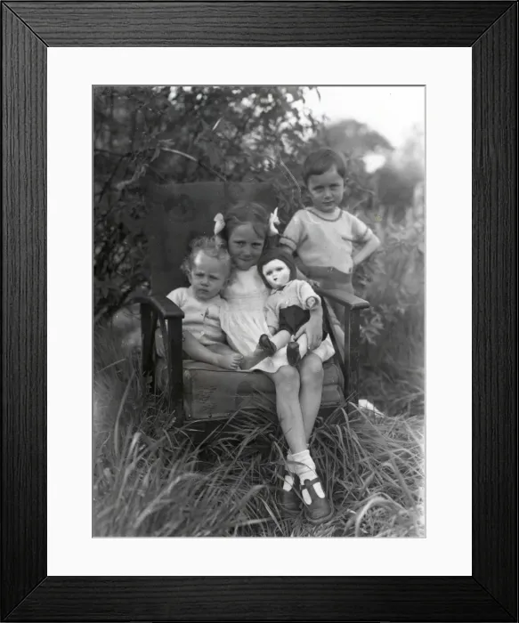 Framed Print : Portrait of three children - 22 April 1945 Framed Print : Portrait of three children - 22 April 1945