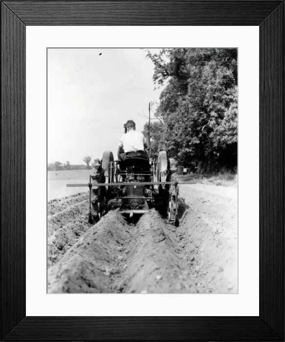 Framed Print : Tractor Ploughing at Halnaker - 23 July 1945 Framed Print : Tractor Ploughing at Halnaker - 23 July 1945