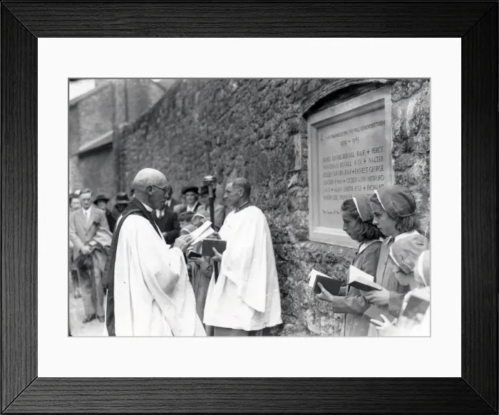Framed Print : Tillington War Memorial Dedication - June 1947 Framed Print : Tillington War Memorial Dedication - June 1947