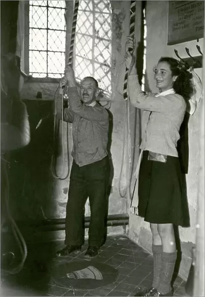 Bellringers at Wisborough Green - about February 1948