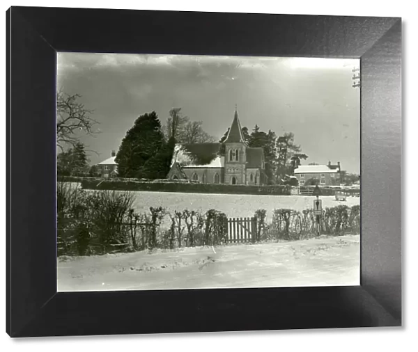 Duncton Church in snow - about February 1948