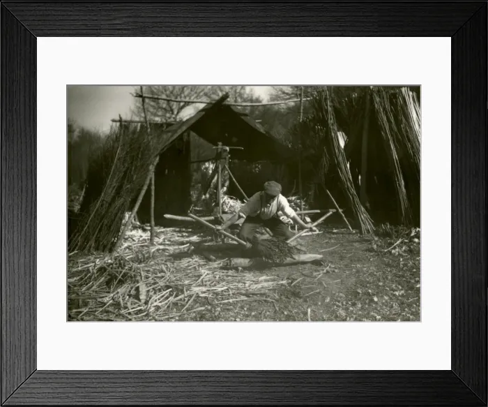 Framed Print : Hoop Maker at Balls Cross Kirdford - March 1948 Framed Print : Hoop Maker at Balls Cross Kirdford - March 1948