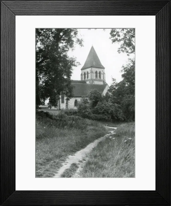 Framed Print : Offham Church near Lewes Sussex - 4 August 1948 Framed Print : Offham Church near Lewes Sussex - 4 August 1948