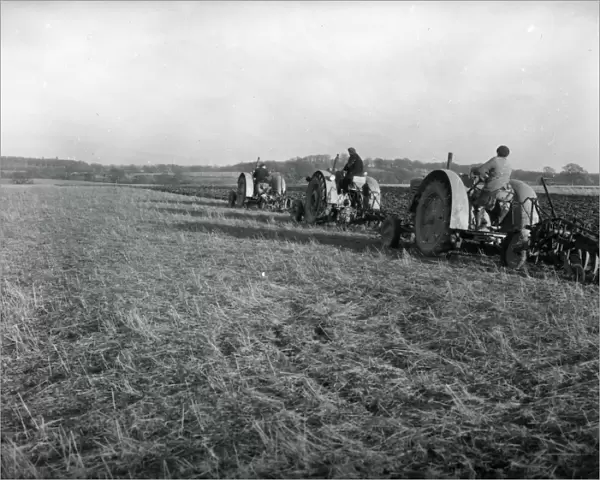 Ploughing for barley at Crawford Farm, Balls Cross
